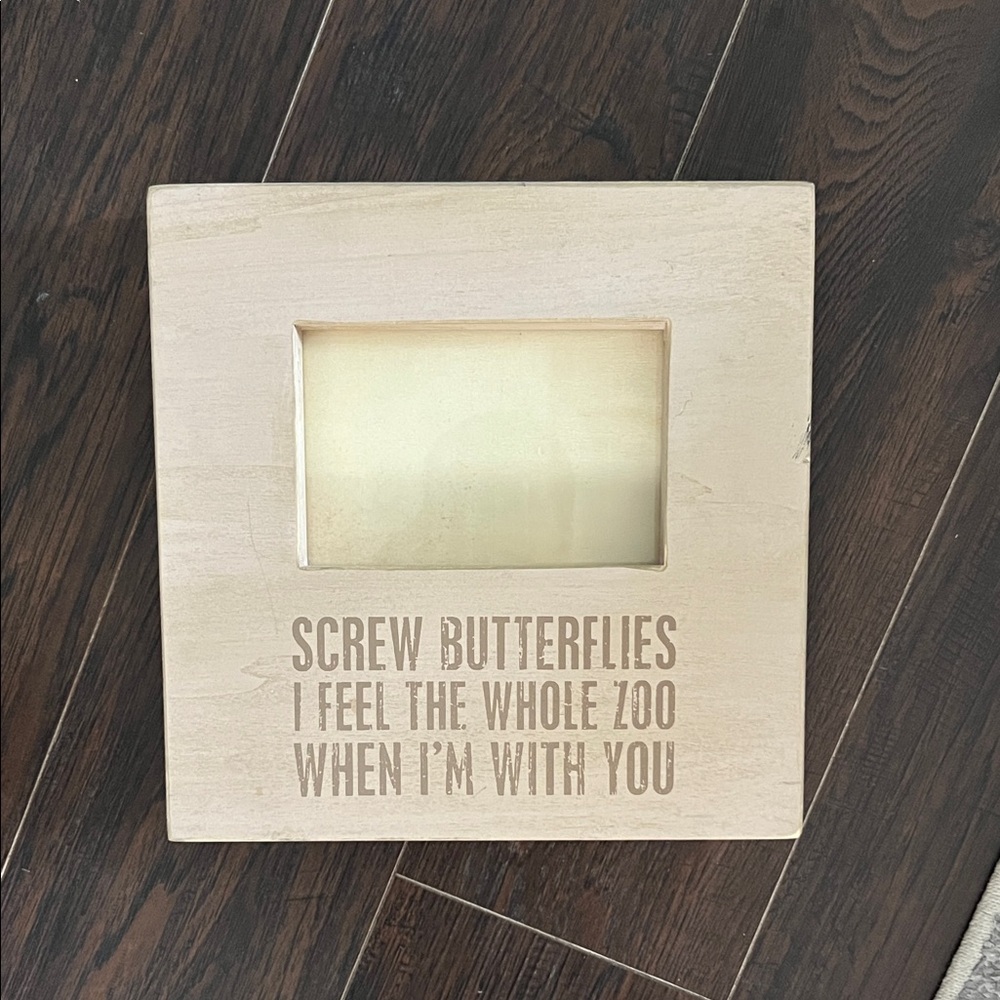 Cream Wooden Photo Frame with Quote